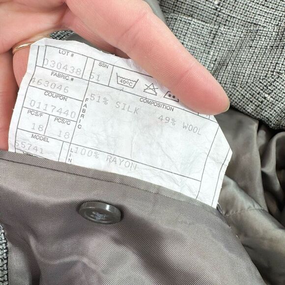 Ungaro Uomo Jacket Sports coat 42 Silk Wool Gray Single Button Blazer - Picture 9 of 10